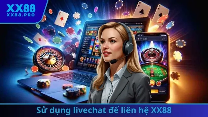Sử dụng livechat để liên hệ XX88